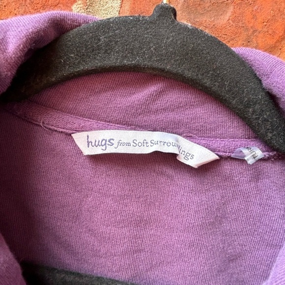 Hugs Soft Surroundings Womens Large Purple Tunic Sweater Zip Pockets - Picture 5 of 9